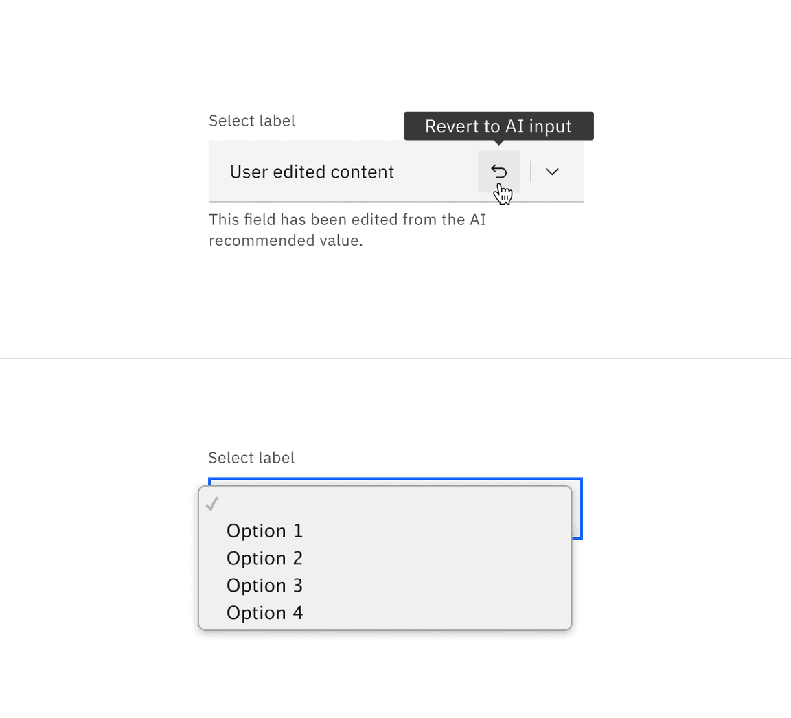 Enabled state of default select with AI presence